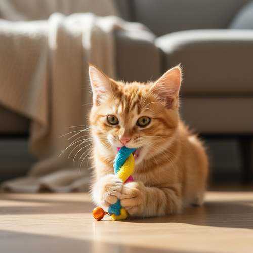 猫咪咬玩