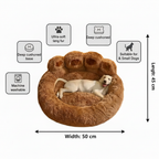 Bear Paw Plush Pet Bed - Product Spec